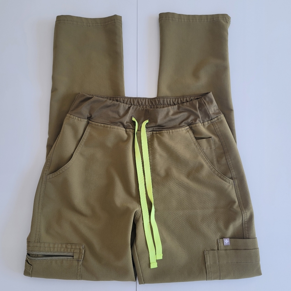 Figs Martini Olive High Waist Yola Pants XS